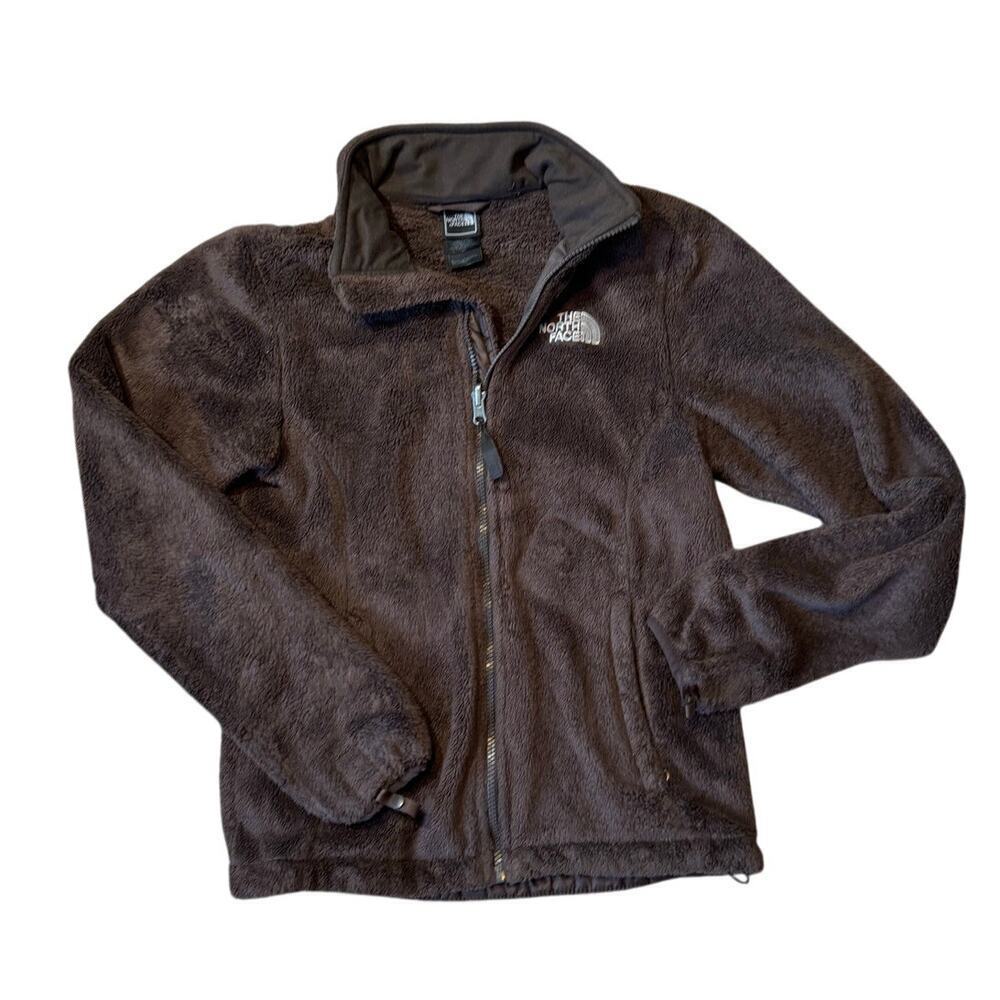 THE NORTH FACE WOMENS Zip up FLEECE, size women's Small. Fuzzy & Warm!! Brown